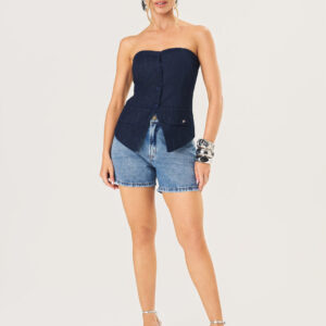 Shorts 100% Algodão Feminino - C/ Pedrarias | Eme Jeans