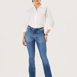 Calça Boot Cut Feminina - Lavagem Sky Off Médio | Eme Jeans
