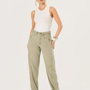 Calça Barrel Liocel Feminina - Verde Oliva | Eme Jeans
