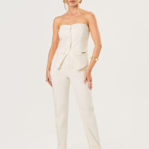 Calça Bolso Faca Feminina - Off White | Eme Jeans
