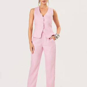 Calça Linho Feminina - Rosa Plush | Eme Jeans