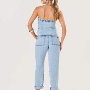 Top Alongado Feminino - Jeans Lavagem Alvejada | Eme Jeans